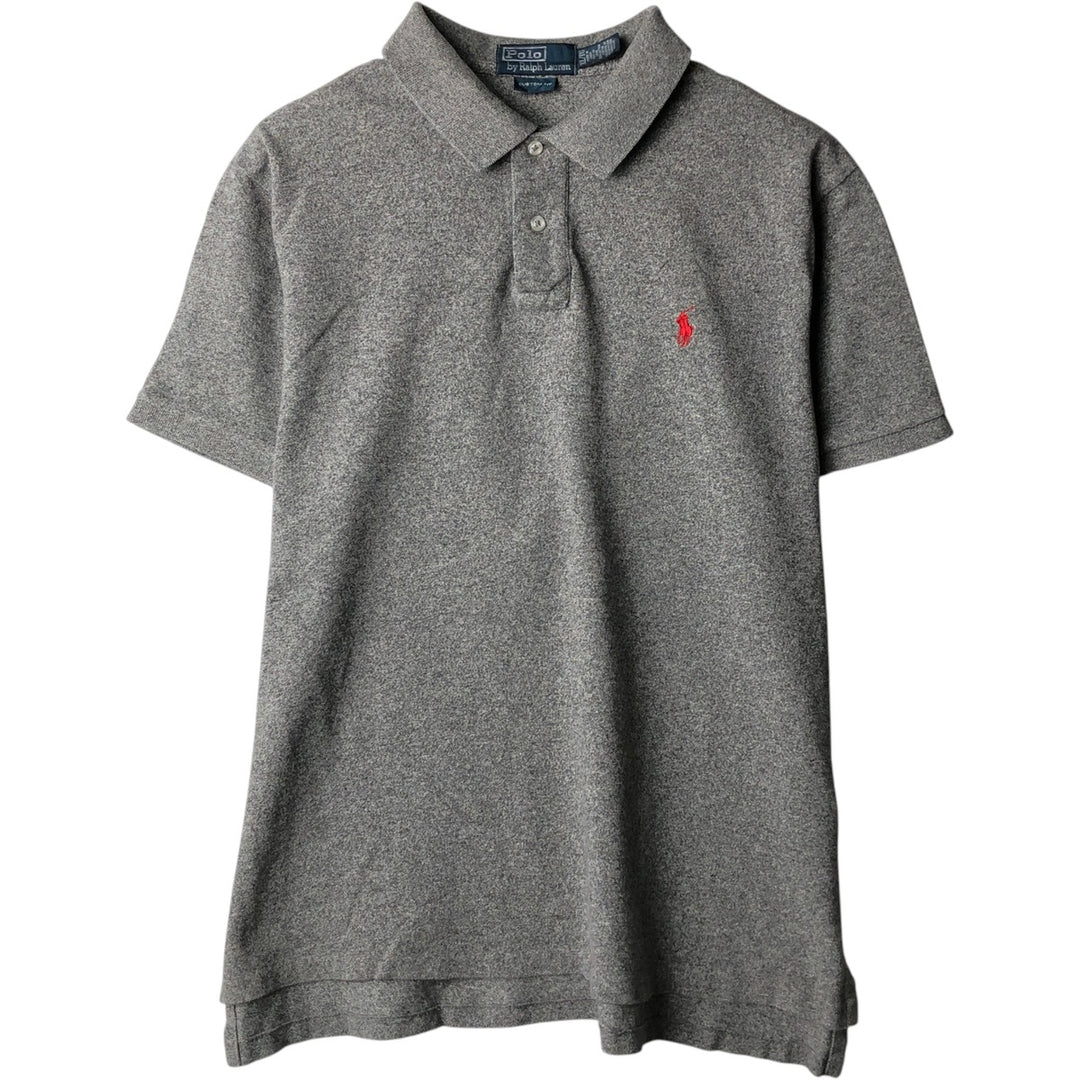 Ralph Lauren POLO by Ralph Lauren CUSTOM FIT short sleeve polo shirt, men's XL size cotton gray type Vintage Second Hand