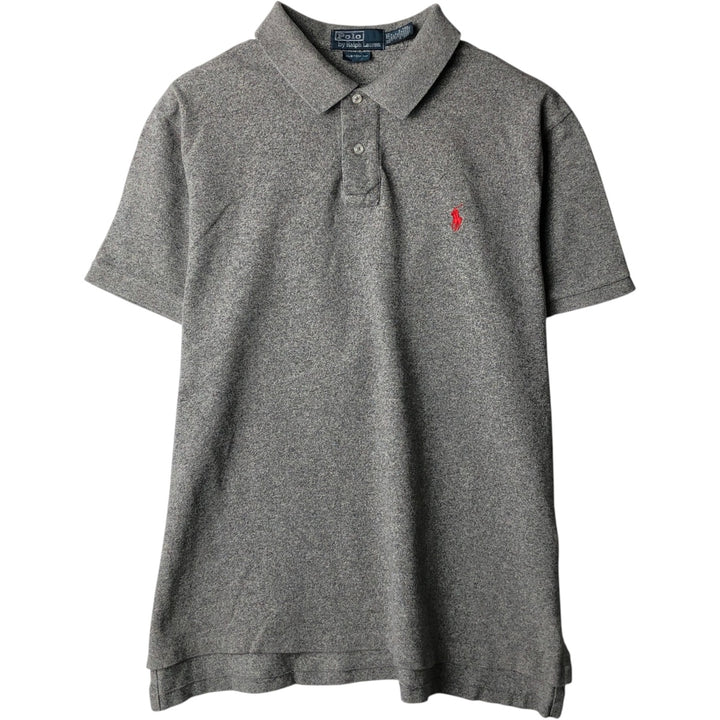 Ralph Lauren POLO by Ralph Lauren CUSTOM FIT short sleeve polo shirt, men's XL size cotton gray type Vintage Second Hand