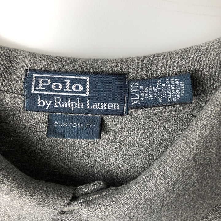 Ralph Lauren POLO by Ralph Lauren CUSTOM FIT short sleeve polo shirt, men's XL size cotton gray type Vintage Second Hand