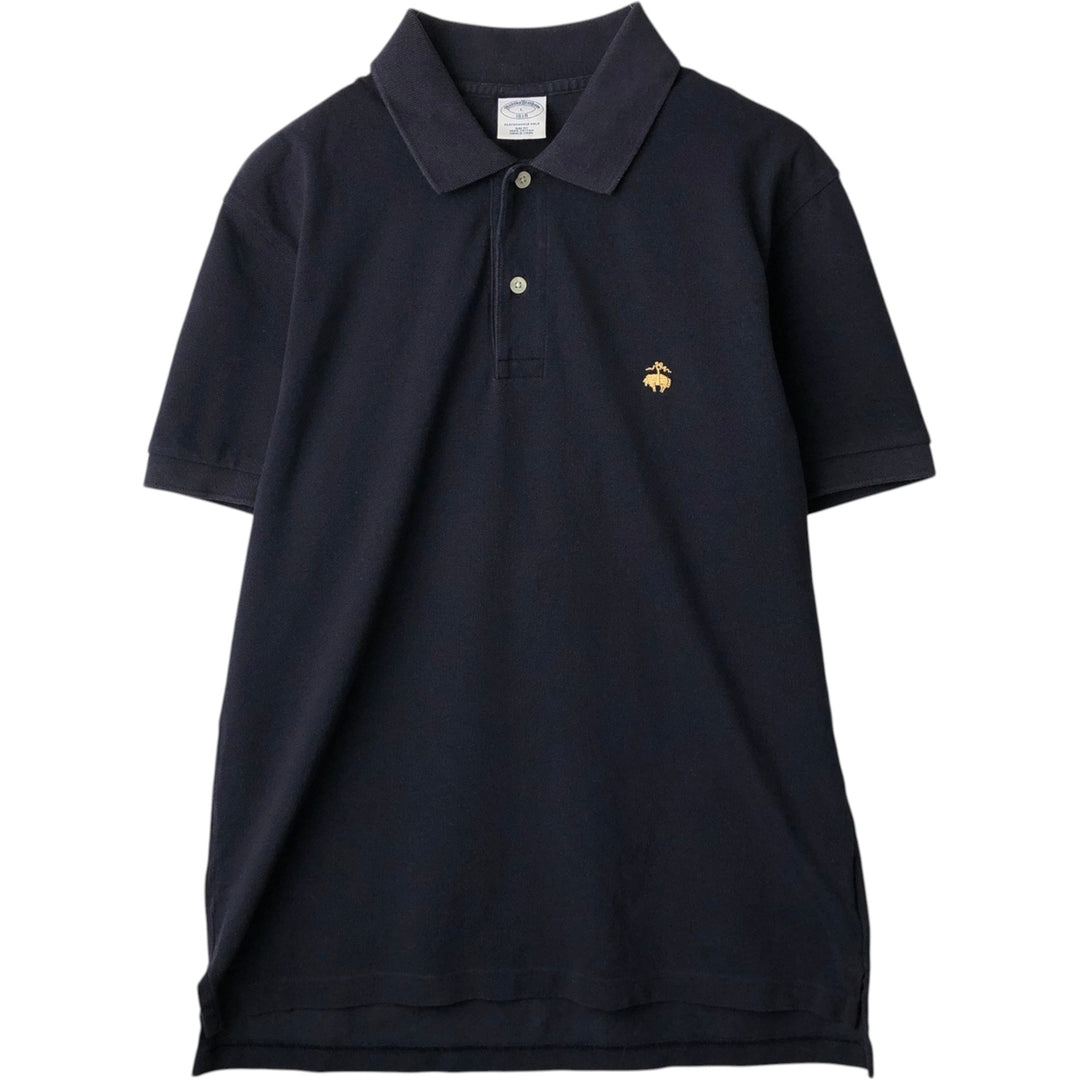 Brooks Brothers 1818 Short-Sleeve Polo Shirt, Men's Size L (approx.) cotton black type Vintage Second Hand