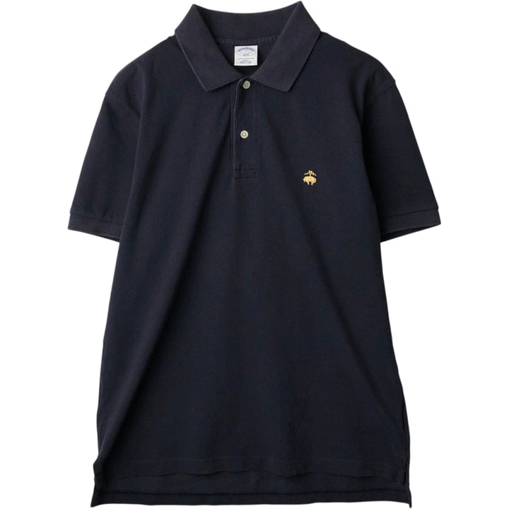 Brooks Brothers 1818 Short-Sleeve Polo Shirt, Men's Size L (approx.) cotton black type Vintage Second Hand