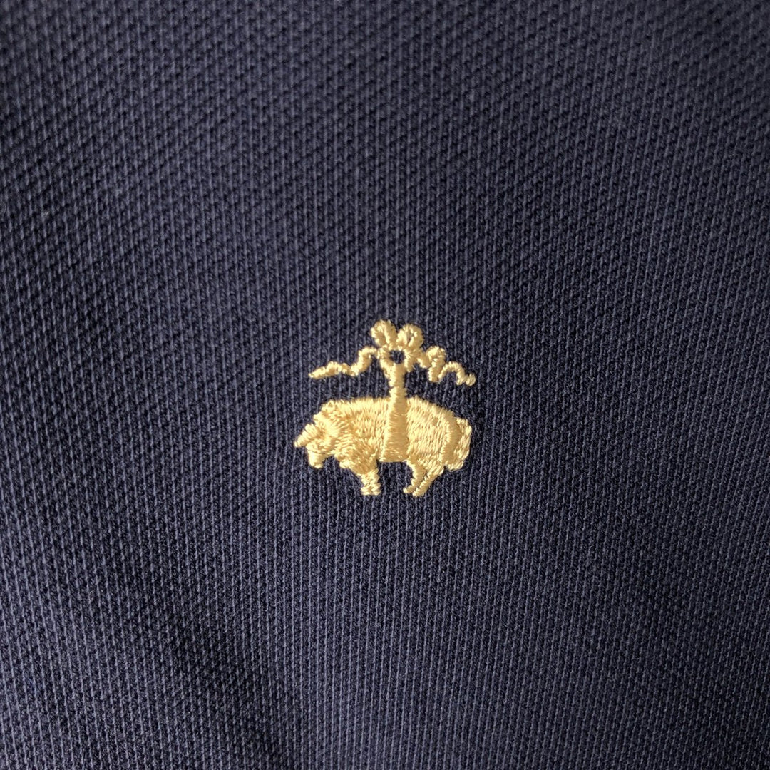 Brooks Brothers 1818 Short-Sleeve Polo Shirt, Men's Size L (approx.) cotton black type Vintage Second Hand