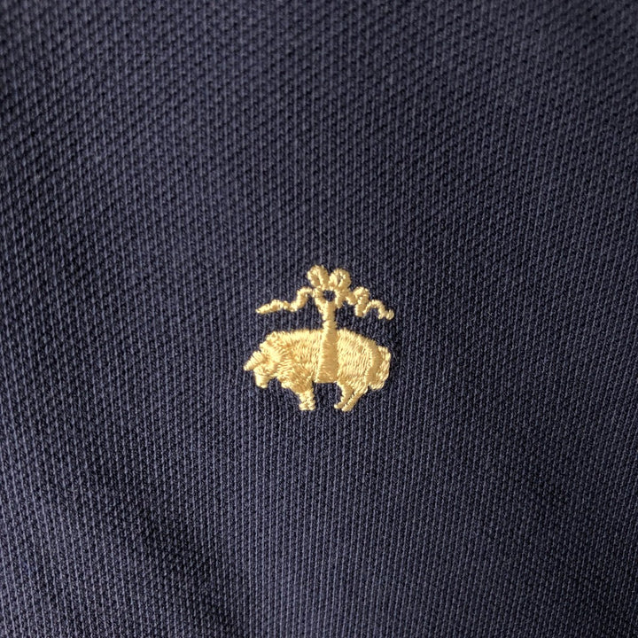 Brooks Brothers 1818 Short-Sleeve Polo Shirt, Men's Size L (approx.) cotton black type Vintage Second Hand