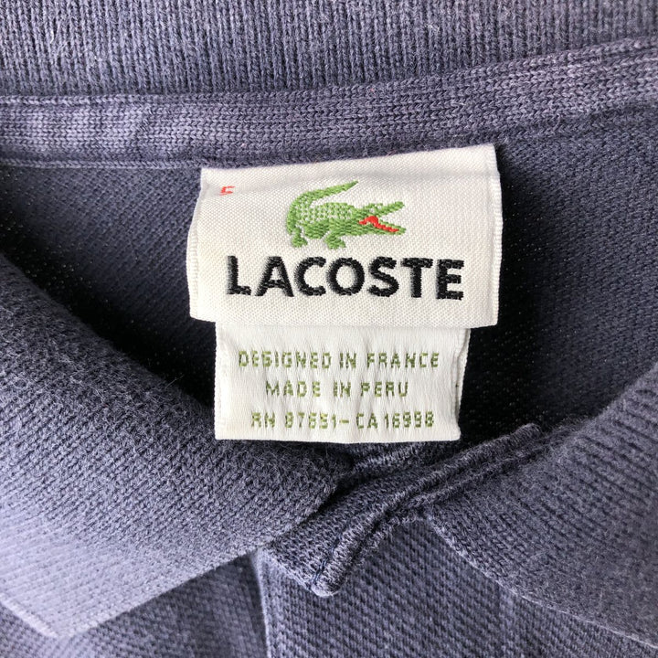 Lacoste Designed in France Short Sleeve Polo Shirt, Size 5, Men's Size L cotton navy blue type Vintage Second Hand