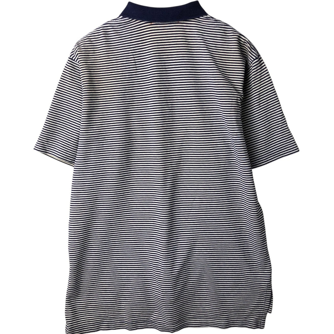 Ralph Lauren POLO by Ralph Lauren short sleeve striped polo shirt, men's XL size cotton white type Vintage Second Hand