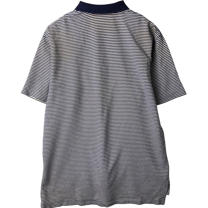 Ralph Lauren POLO by Ralph Lauren short sleeve striped polo shirt, men's XL size cotton white type Vintage Second Hand