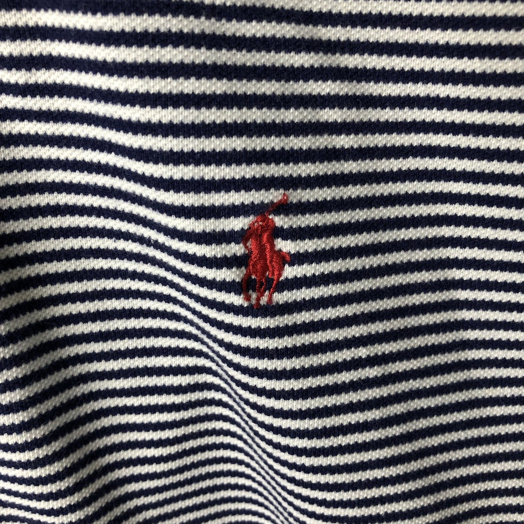 Ralph Lauren POLO by Ralph Lauren short sleeve striped polo shirt, men's XL size cotton white type Vintage Second Hand