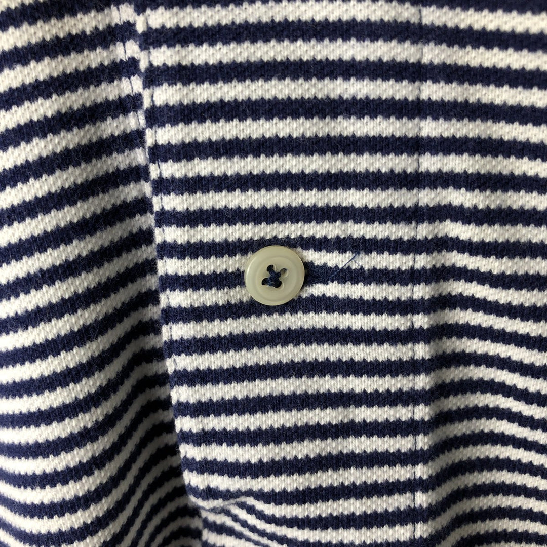 Ralph Lauren POLO by Ralph Lauren short sleeve striped polo shirt, men's XL size cotton white type Vintage Second Hand