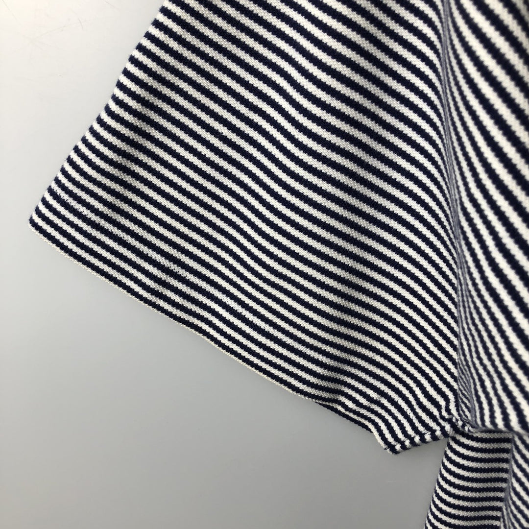 Ralph Lauren POLO by Ralph Lauren short sleeve striped polo shirt, men's XL size cotton white type Vintage Second Hand