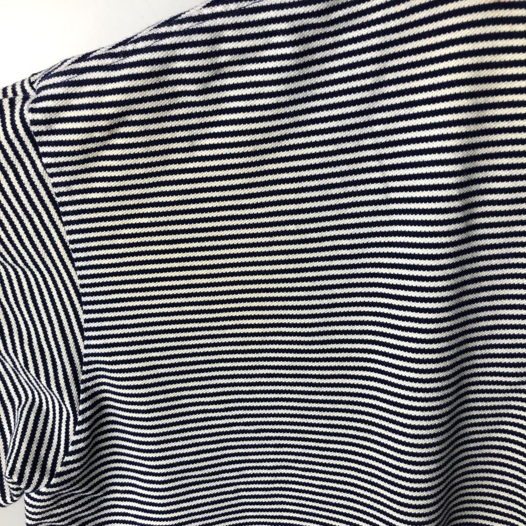 Ralph Lauren POLO by Ralph Lauren short sleeve striped polo shirt, men's XL size cotton white type Vintage Second Hand