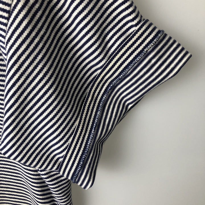Ralph Lauren POLO by Ralph Lauren short sleeve striped polo shirt, men's XL size cotton white type Vintage Second Hand