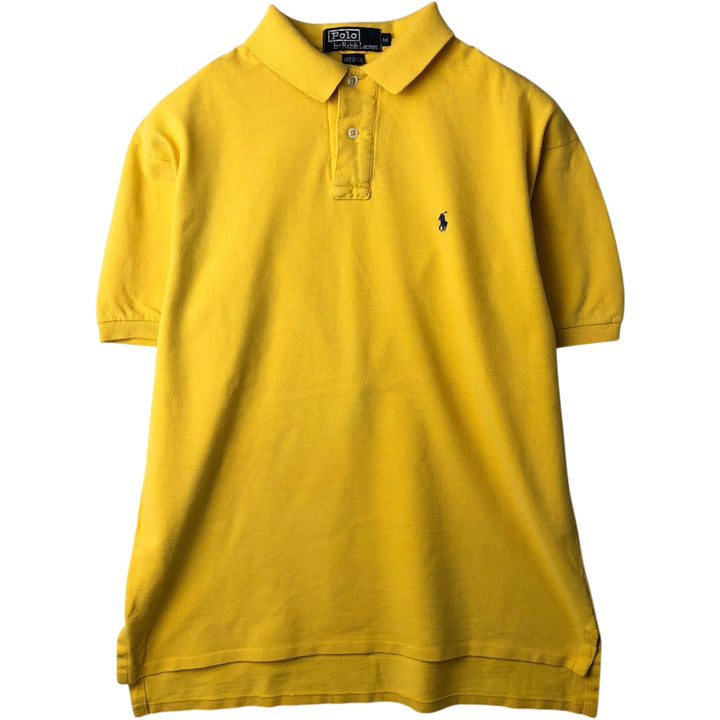 ~90'S Ralph Lauren POLO by Ralph Lauren Short-Sleeve Polo Shirt, Made in USA, Men's Size M (Equivalent), Vintage cotton yellow type Vintage Second Hand