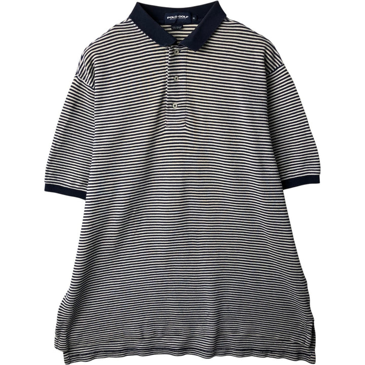 Ralph Lauren POLO GOLF Short Sleeve Striped Polo Shirt Men's XL cotton white type Vintage Second Hand