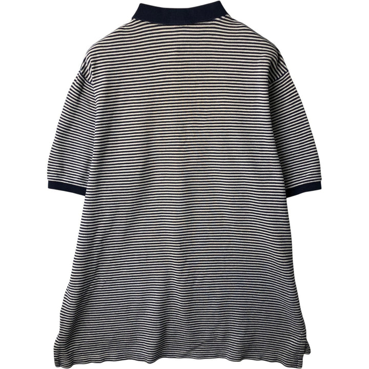 Ralph Lauren POLO GOLF Short Sleeve Striped Polo Shirt Men's XL cotton white type Vintage Second Hand