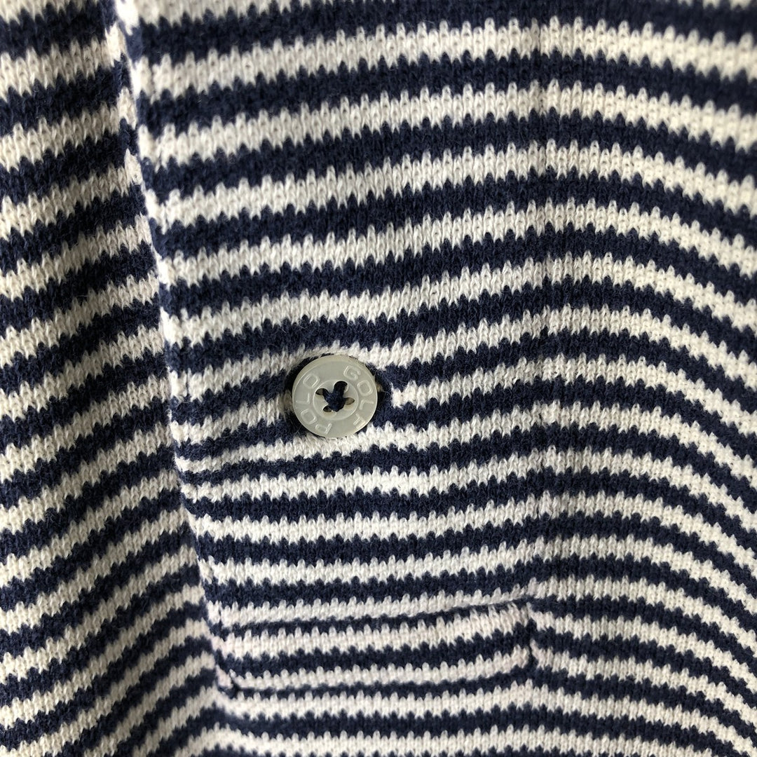 Ralph Lauren POLO GOLF Short Sleeve Striped Polo Shirt Men's XL cotton white type Vintage Second Hand