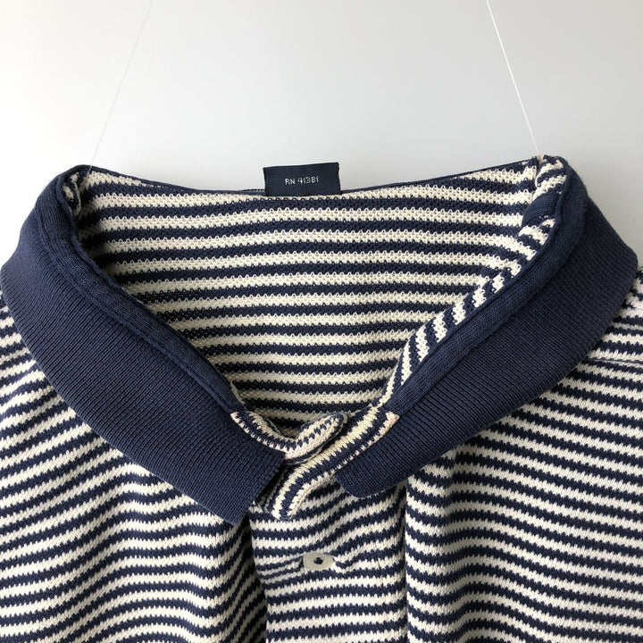 Ralph Lauren POLO GOLF Short Sleeve Striped Polo Shirt Men's XL cotton white type Vintage Second Hand