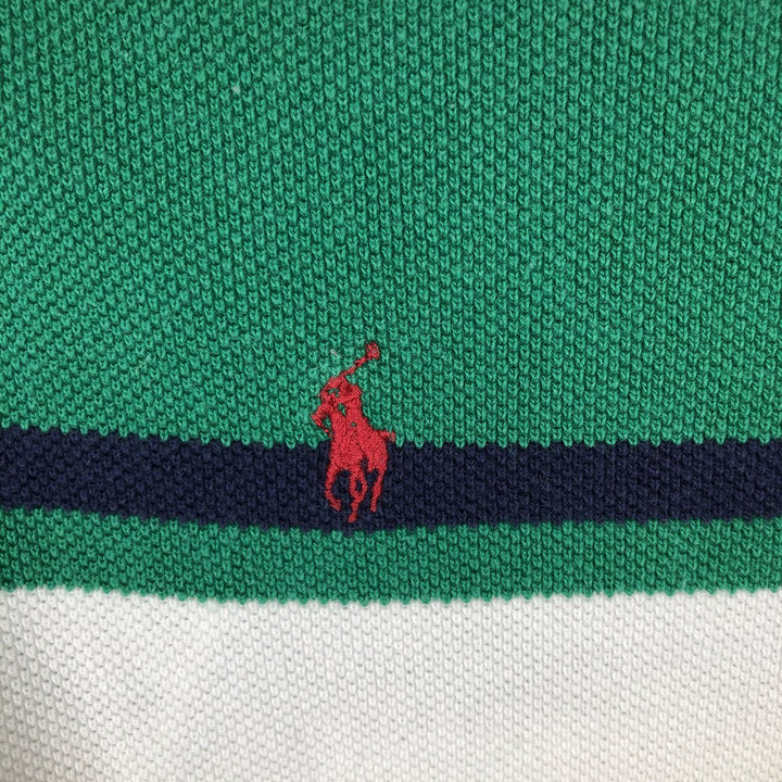 Ralph Lauren POLO by Ralph Lauren short sleeve striped polo shirt, men's XL size cotton green type Vintage Second Hand