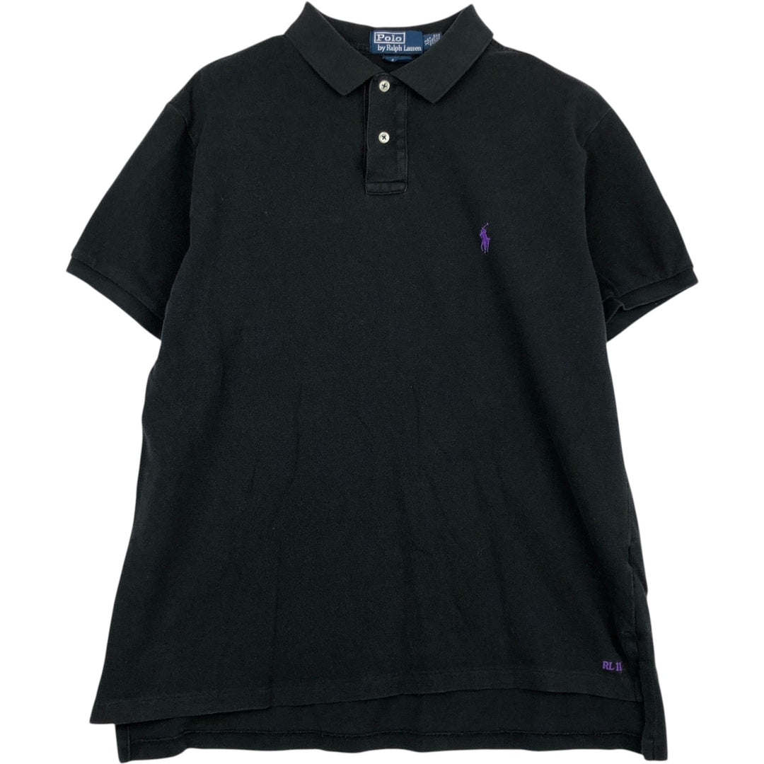 Ralph Lauren POLO by Ralph Lauren short sleeve polo shirt, men's XL size cotton Charcoal Vintage Second Hand