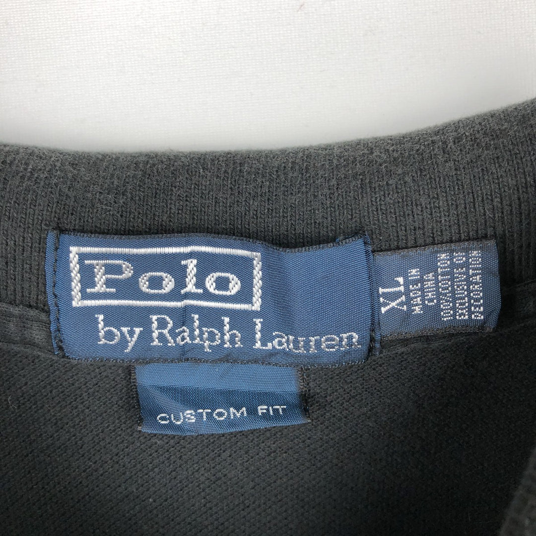 Ralph Lauren POLO by Ralph Lauren short sleeve polo shirt, men's XL size cotton Charcoal Vintage Second Hand