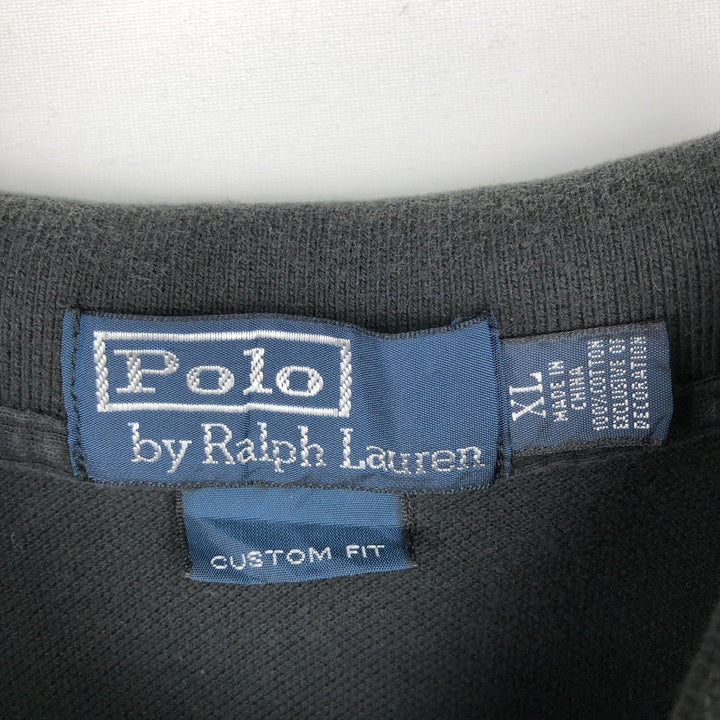 Ralph Lauren POLO by Ralph Lauren short sleeve polo shirt, men's XL size cotton Charcoal Vintage Second Hand