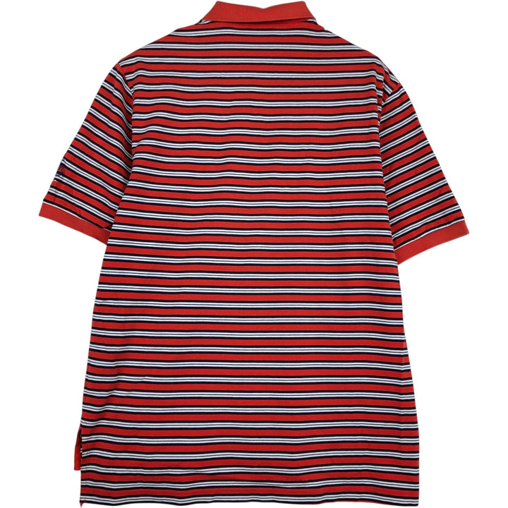 Ralph Lauren POLO GOLF Polo Golf short sleeve striped polo shirt men's size M Pima Cotton orange type Vintage Second Hand