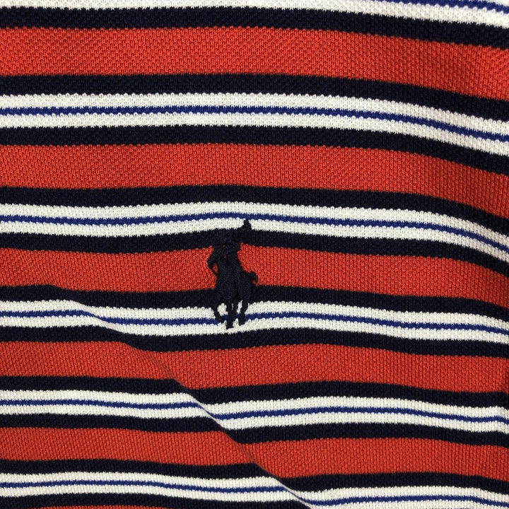 Ralph Lauren POLO GOLF Polo Golf short sleeve striped polo shirt men's size M Pima Cotton orange type Vintage Second Hand