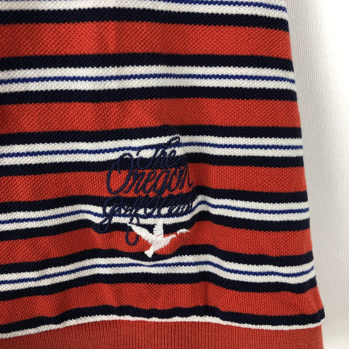 Ralph Lauren POLO GOLF Polo Golf short sleeve striped polo shirt men's size M Pima Cotton orange type Vintage Second Hand