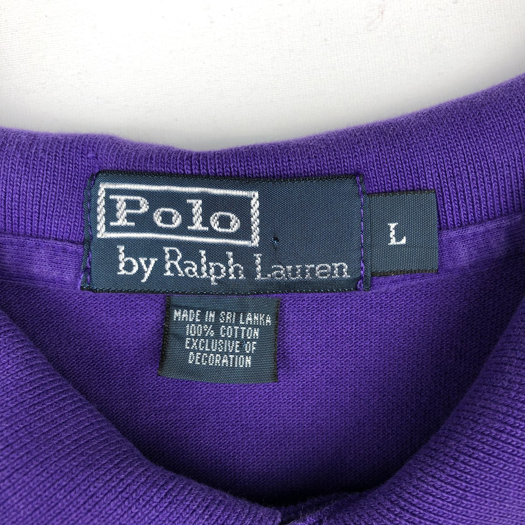 Ralph Lauren POLO by Ralph Lauren short sleeve polo shirt, men's size L cotton purple type Vintage Second Hand