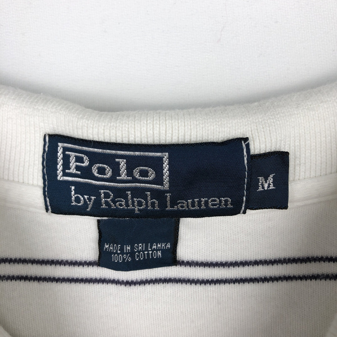 Ralph Lauren POLO by Ralph Lauren short sleeve striped polo shirt, men's size M cotton white type Vintage Second Hand