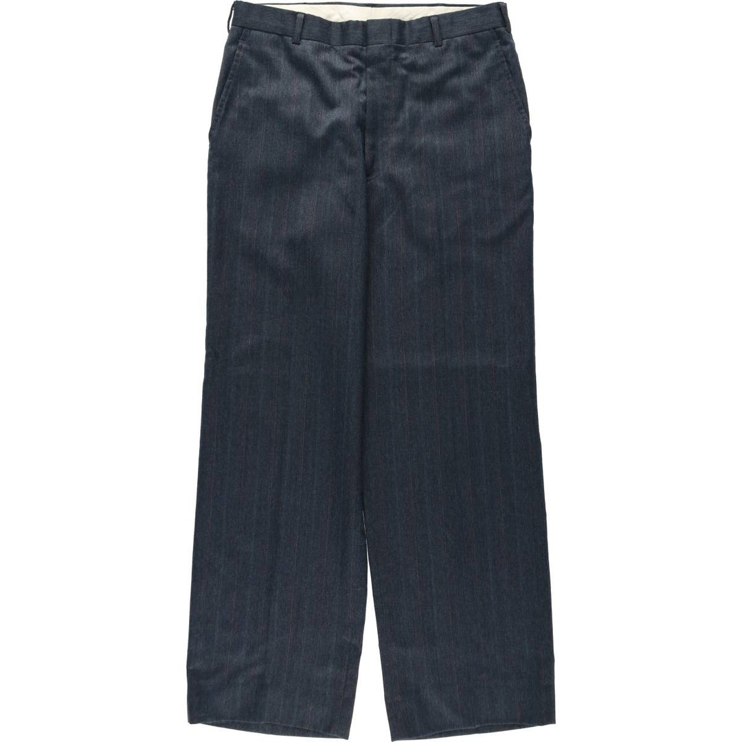 Striped Pattern Slacks, Wide Leg Pants, Made in USA, Men's Size W32 (approx.) unclear gray type Vintage Second Hand