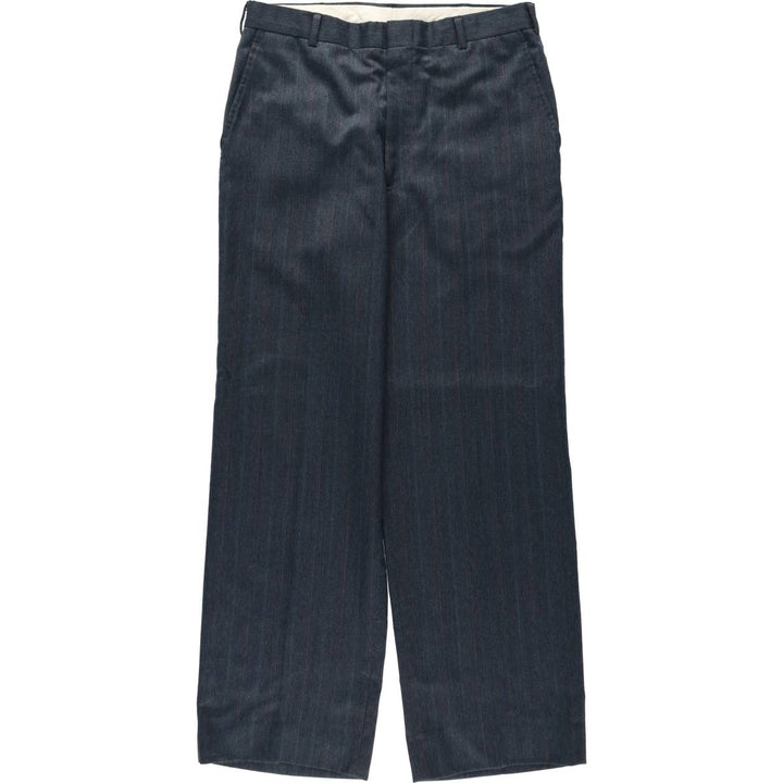 Striped Pattern Slacks, Wide Leg Pants, Made in USA, Men's Size W32 (approx.) unclear gray type Vintage Second Hand