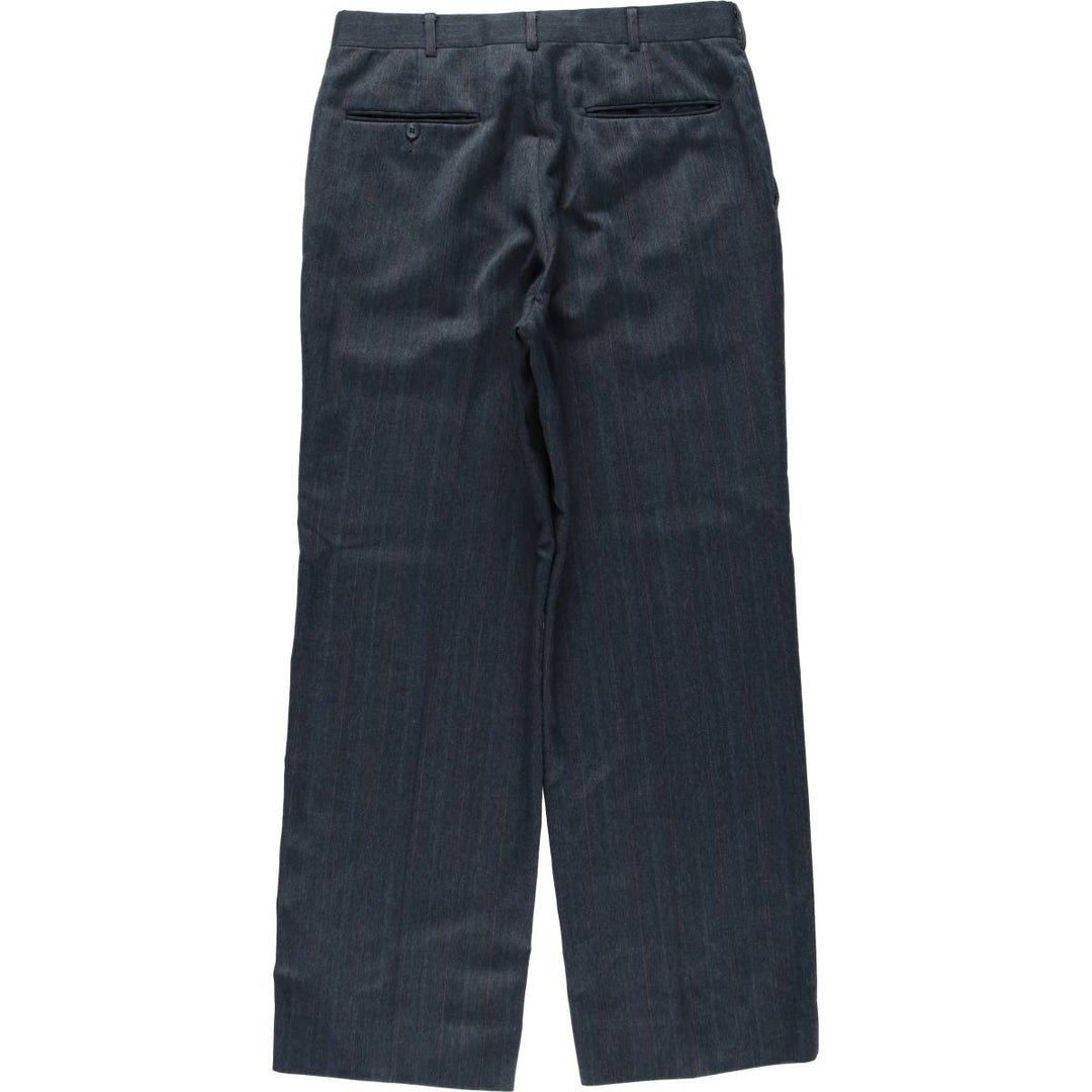 Striped Pattern Slacks, Wide Leg Pants, Made in USA, Men's Size W32 (approx.) unclear gray type Vintage Second Hand