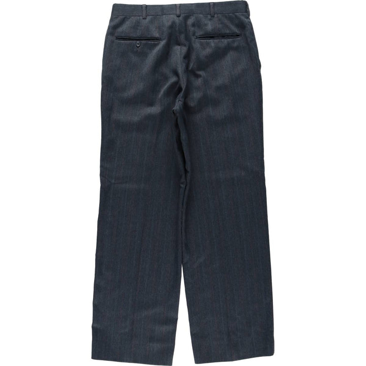 Striped Pattern Slacks, Wide Leg Pants, Made in USA, Men's Size W32 (approx.) unclear gray type Vintage Second Hand