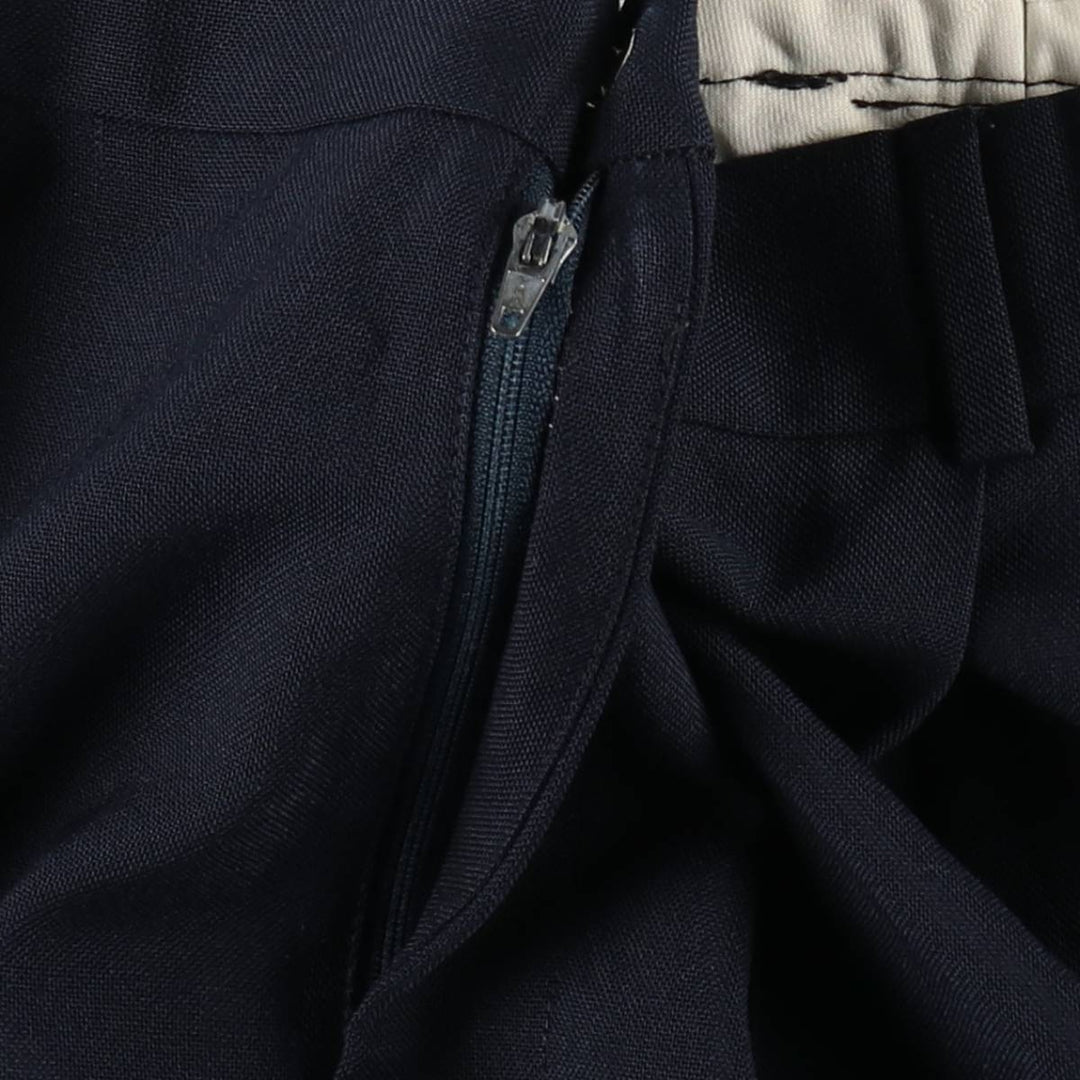 1960s-1970'S MR. LEGGS Two-Pleat Polyester x Wool Trousers, Made in Canada, Men's Size W33 (approx.), Vintage polyester navy blue type Vintage Second Hand