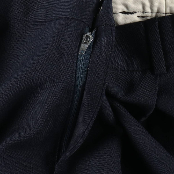 1960s-1970'S MR. LEGGS Two-Pleat Polyester x Wool Trousers, Made in Canada, Men's Size W33 (approx.), Vintage polyester navy blue type Vintage Second Hand