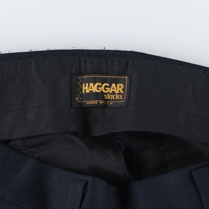 70s-80'S HAGGAR Flare Pants, Made in USA, Men's W33 (approx.), Vintage unclear black type Vintage Second Hand