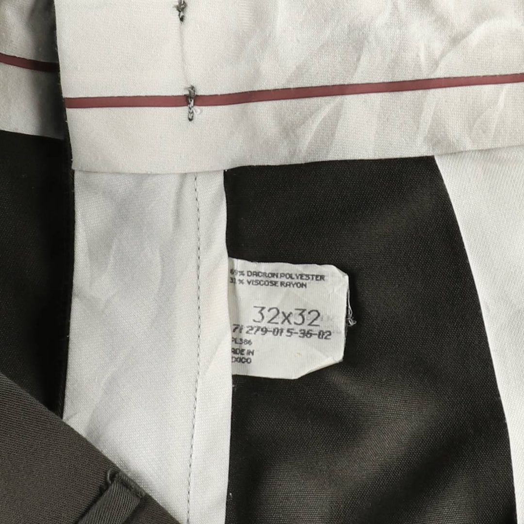 Vintage men's two-pleat slacks from the 1990s, equivalent to size W32. polyester Khaki type sage green Vintage Second Hand