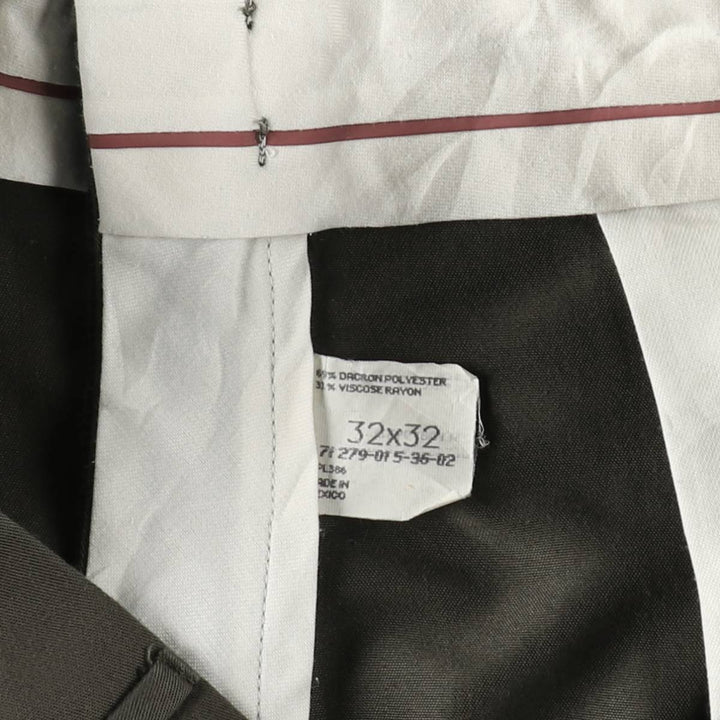 Vintage men's two-pleat slacks from the 1990s, equivalent to size W32. polyester Khaki type sage green Vintage Second Hand