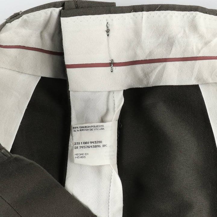 Vintage men's two-pleat slacks from the 1990s, equivalent to size W32. polyester Khaki type sage green Vintage Second Hand