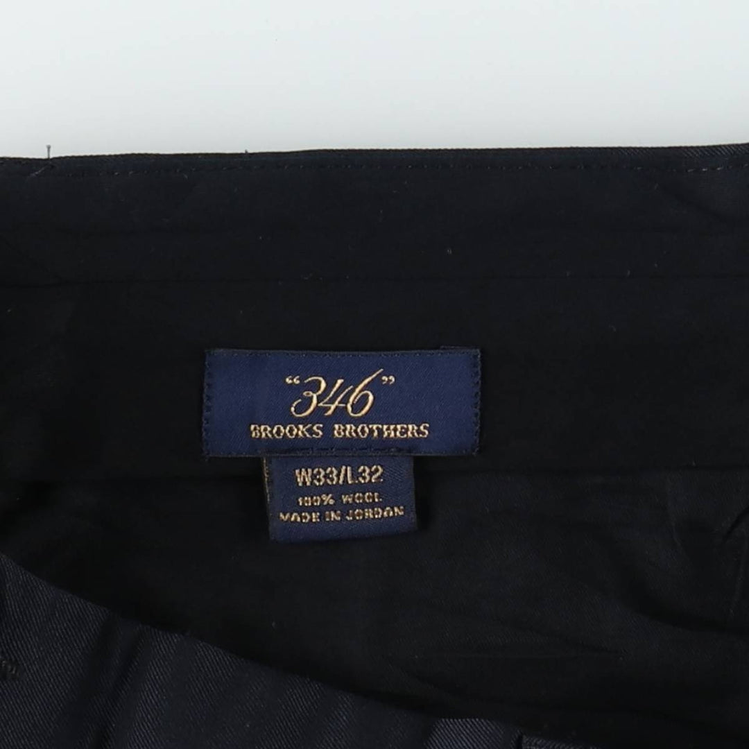 Brooks Brothers 346 Wool Trousers, Men's Size W32 (approx.) wool navy blue type Vintage Second Hand