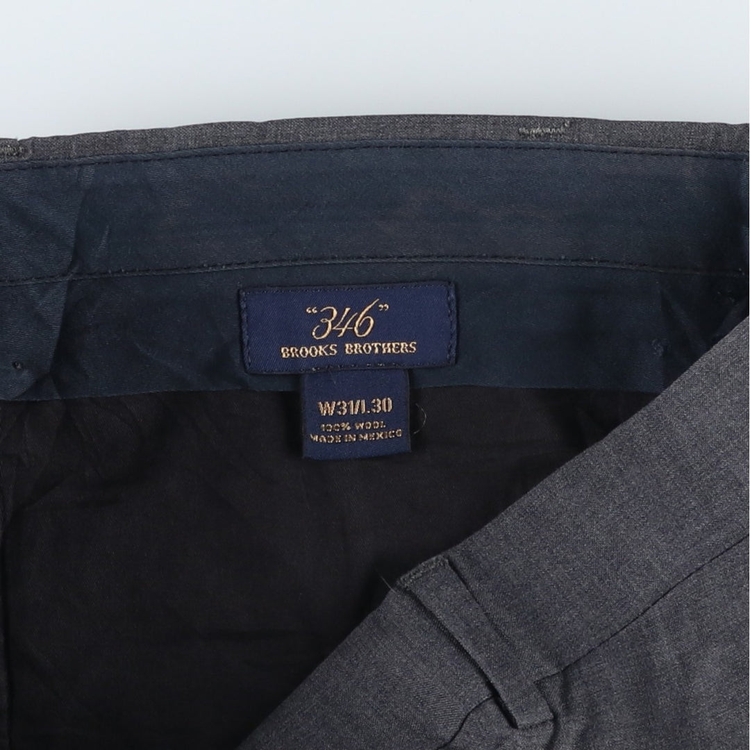 Brooks Brothers 346 Two-Pleat Wool Trousers, Men's Size W31 (approx.) wool gray type Vintage Second Hand
