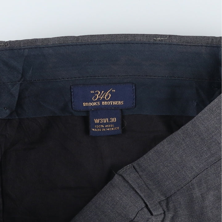 Brooks Brothers 346 Two-Pleat Wool Trousers, Men's Size W31 (approx.) wool gray type Vintage Second Hand
