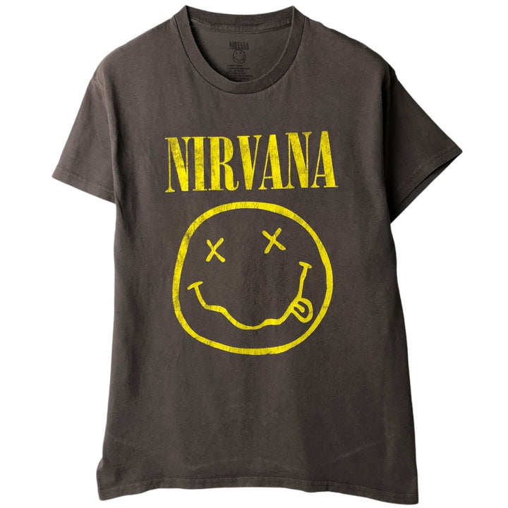 NIRVANA Nirvana Band T-shirt, Band T, Men's M size cotton Khaki type beige Vintage Second Hand