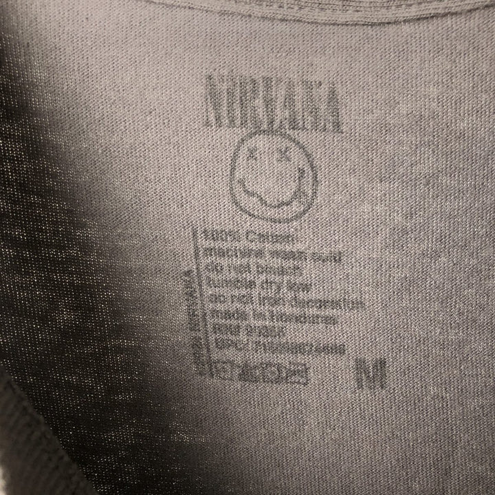 NIRVANA Nirvana Band T-shirt, Band T, Men's M size cotton Khaki type beige Vintage Second Hand