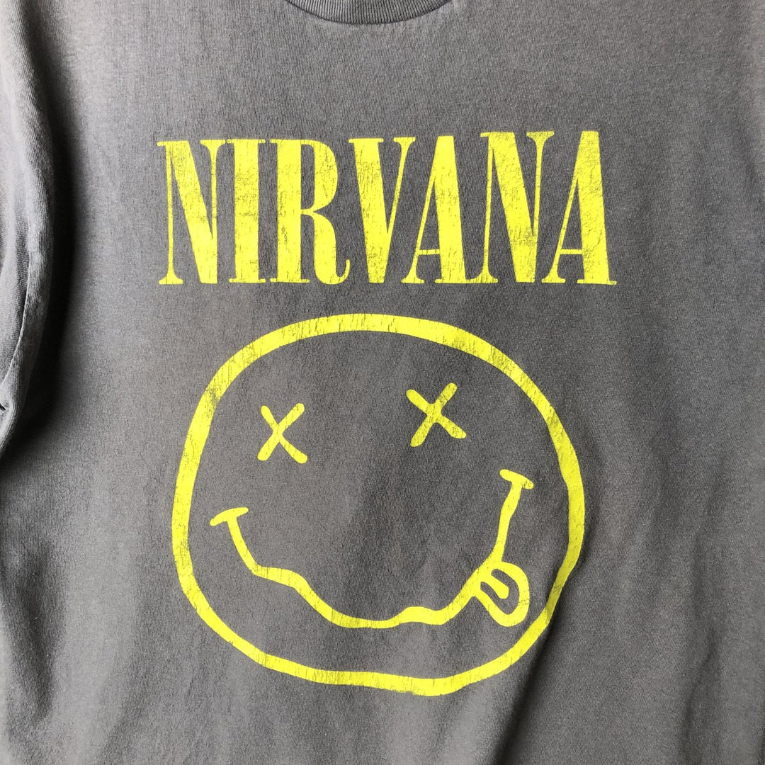 NIRVANA Nirvana Band T-shirt, Band T, Men's M size cotton Khaki type beige Vintage Second Hand