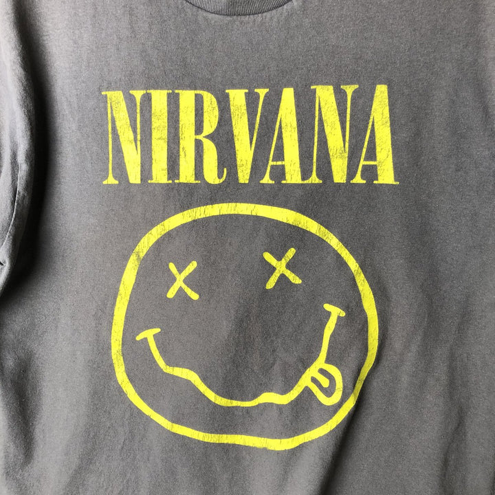 NIRVANA Nirvana Band T-shirt, Band T, Men's M size cotton Khaki type beige Vintage Second Hand