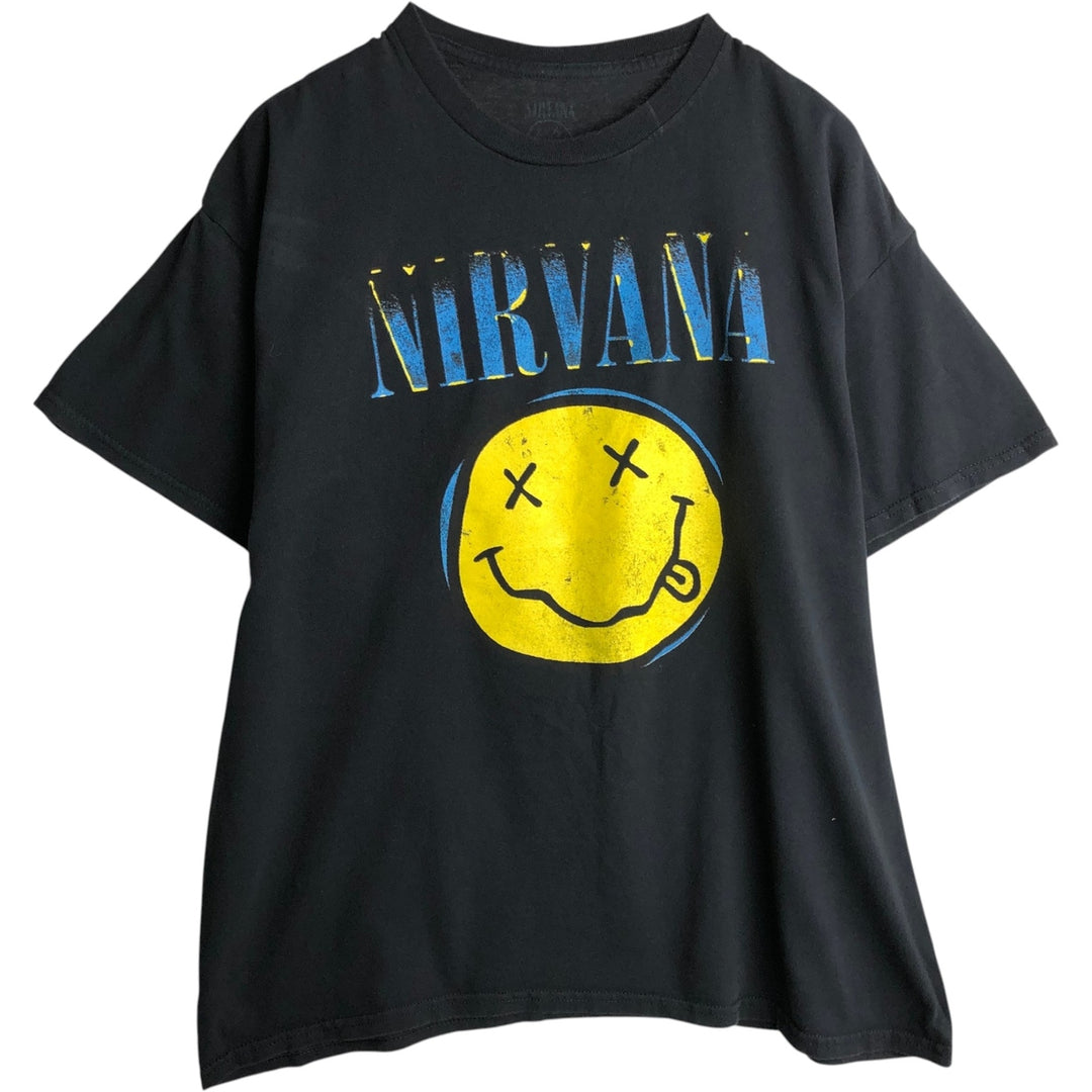 NIRVANA Nirvana Band T-shirt, Band T, Men's XL size cotton black type Vintage Second Hand