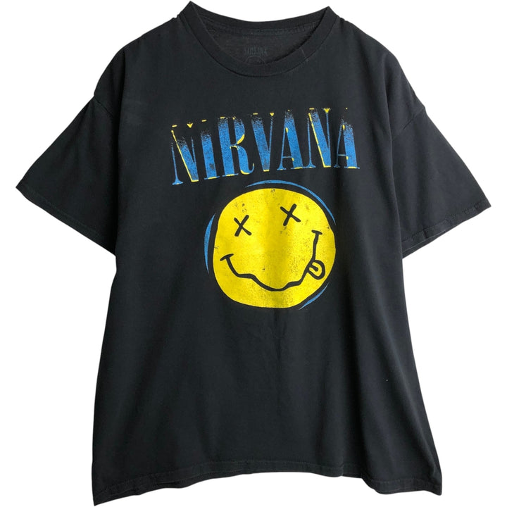 NIRVANA Nirvana Band T-shirt, Band T, Men's XL size cotton black type Vintage Second Hand