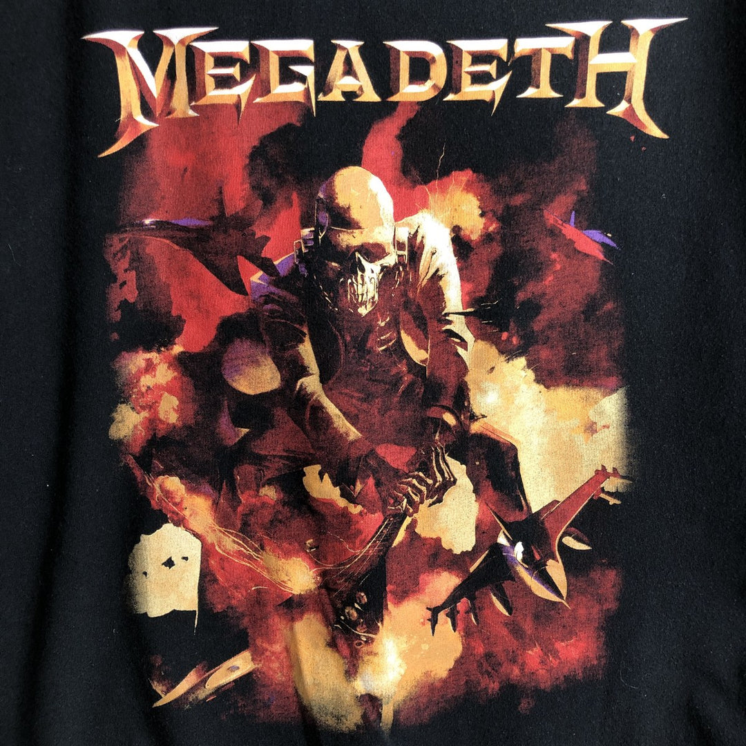 MEGADETH Band T-Shirt, Men's Size L cotton black type Vintage Second Hand