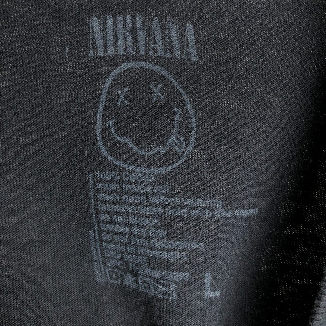 NIRVANA Nirvana Band T-shirt, Band T, Men's L size cotton black type Vintage Second Hand